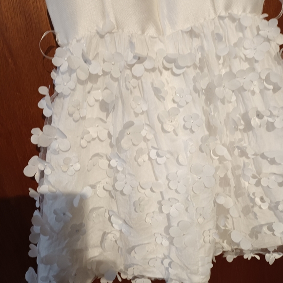 Size 5 Baby A white floral silver baptism christening gown party dress - Picture 7 of 16